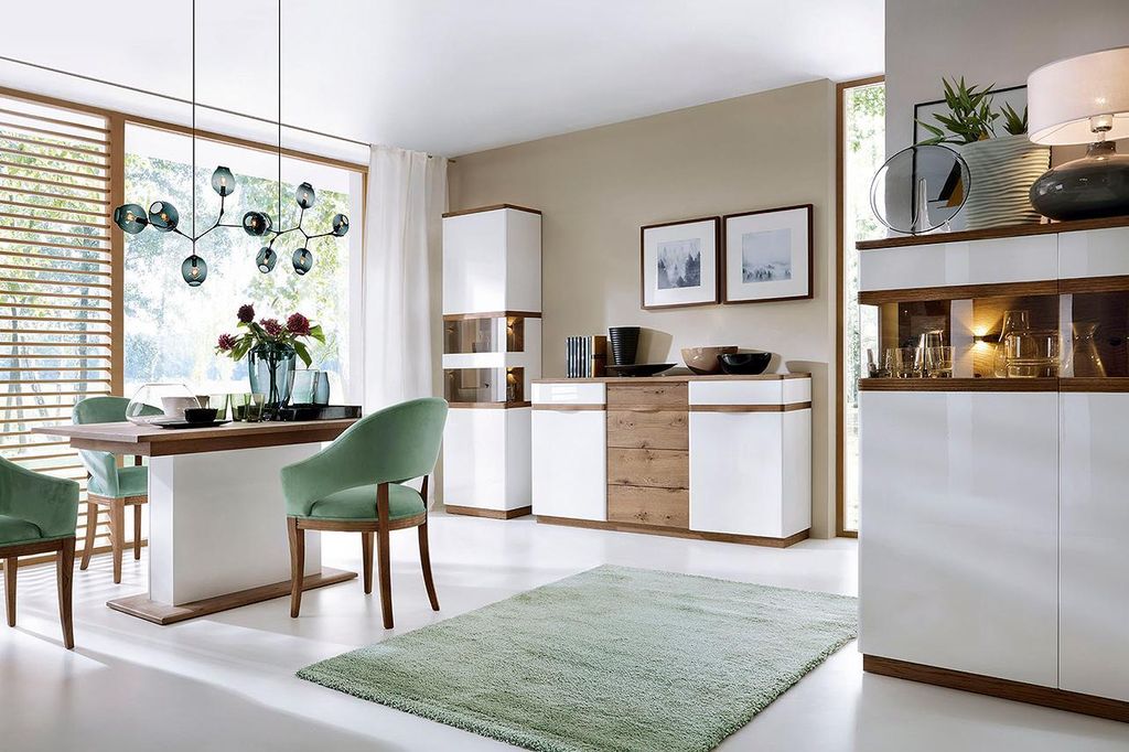 Klassische Wohnwand Schranksystem Wohnzimmer Schrank Regale Regalsystem CM-P1