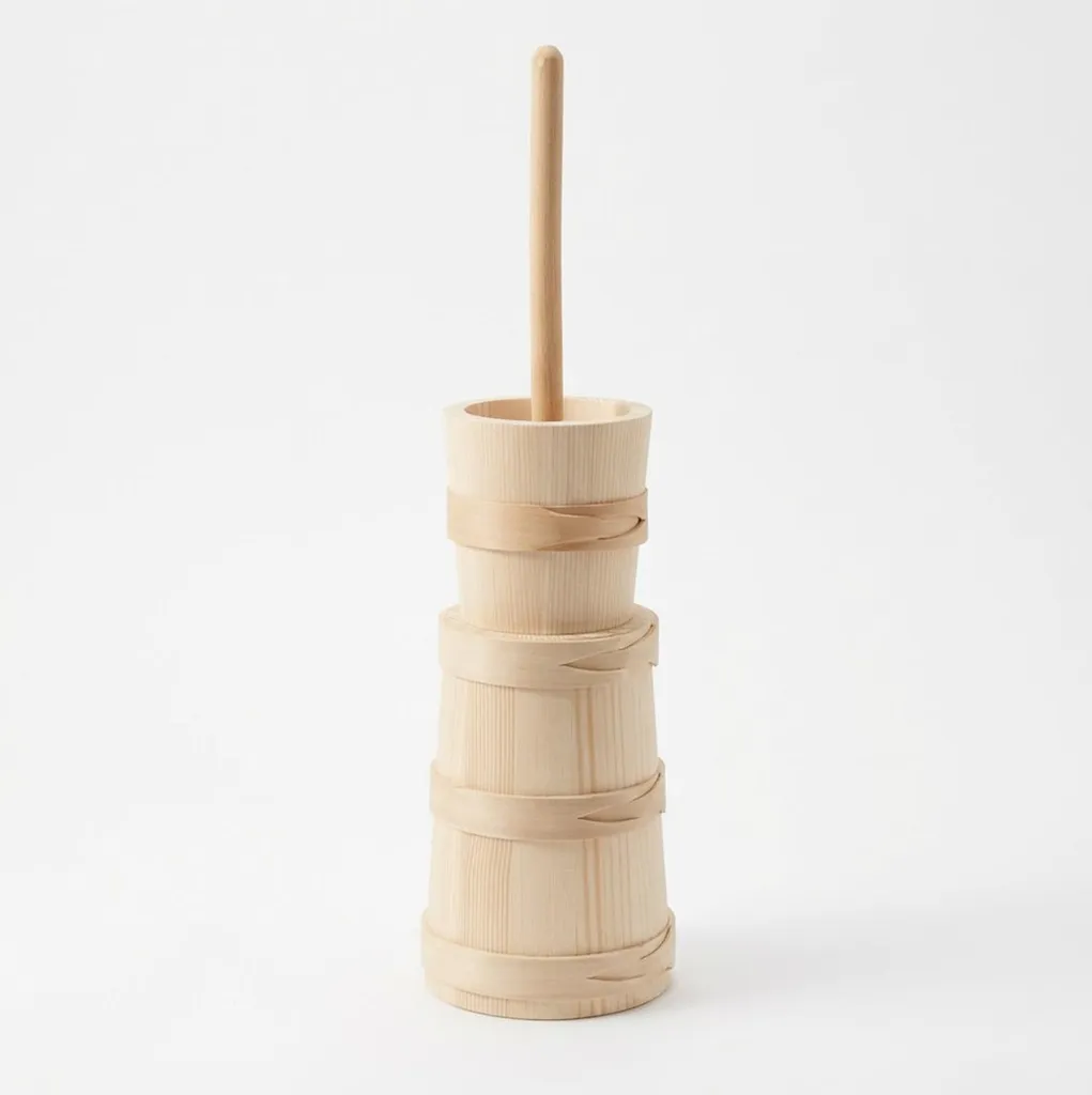 Burriera Tradizionale in Legno 3L - Zangola Professionale con Pestello