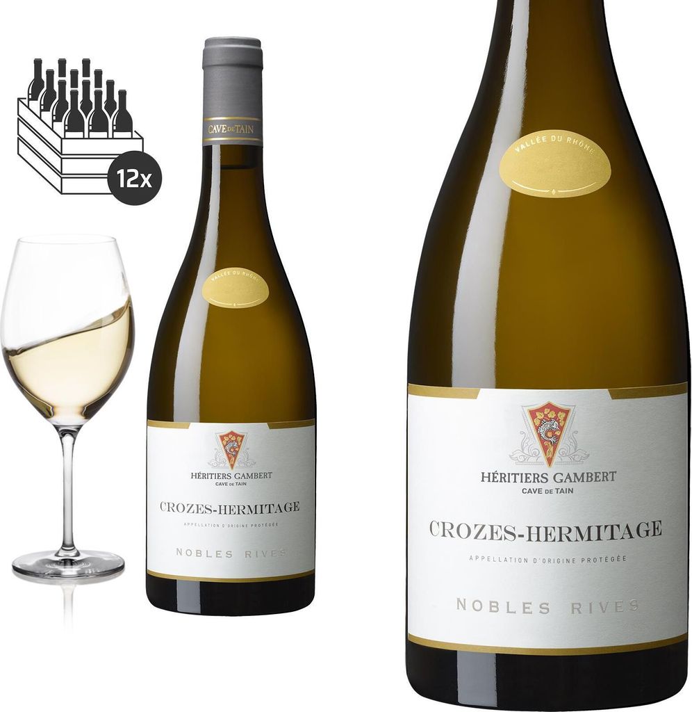 12er Karton 2022 Crozes-Hermitage blanc trocken von Cave de Tain - Weißwein