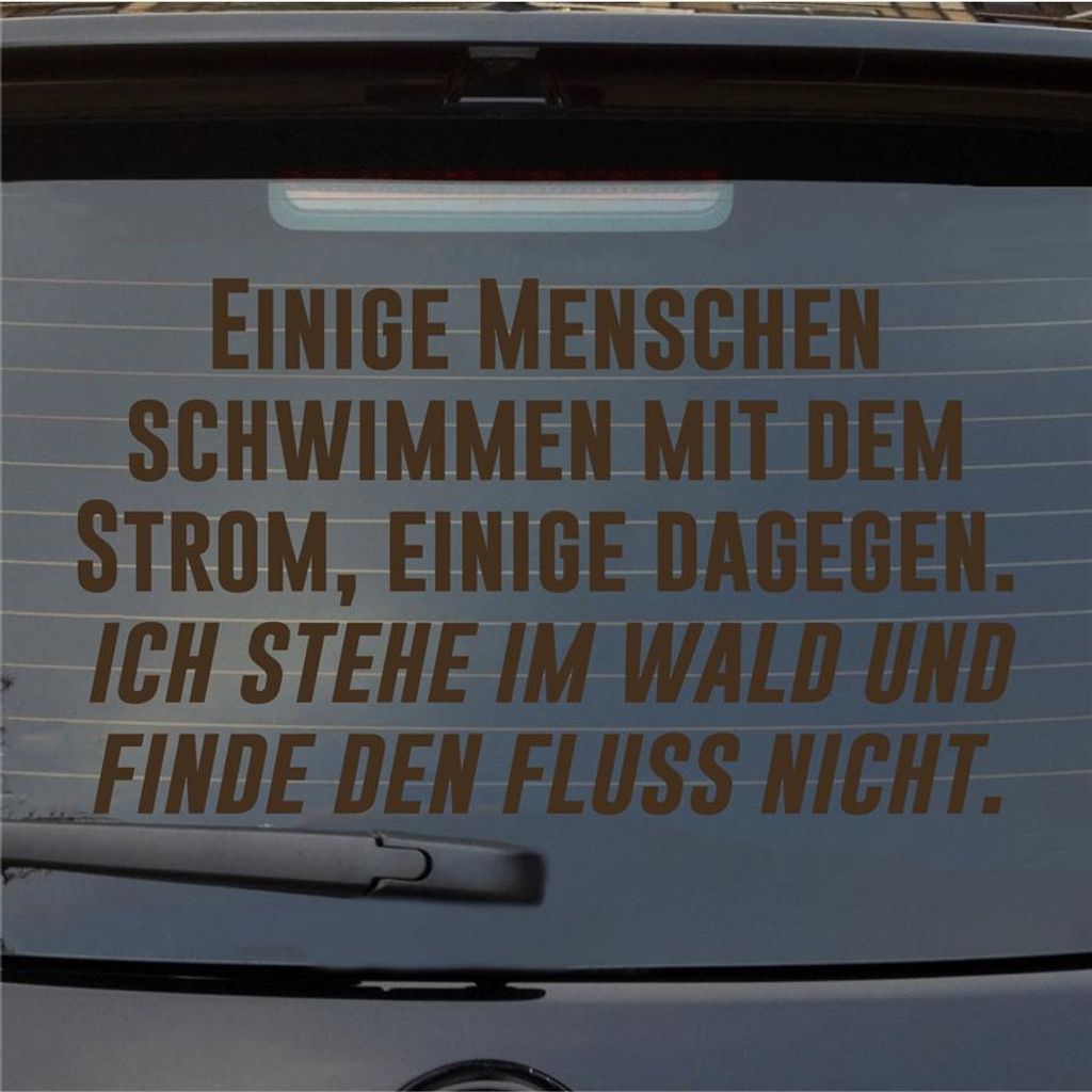 Heckscheibenaufkleber Menschen schwimmen mit dem Strom, einige dagegen. 55x31 cm Braun Auto Aufkleber Sticker