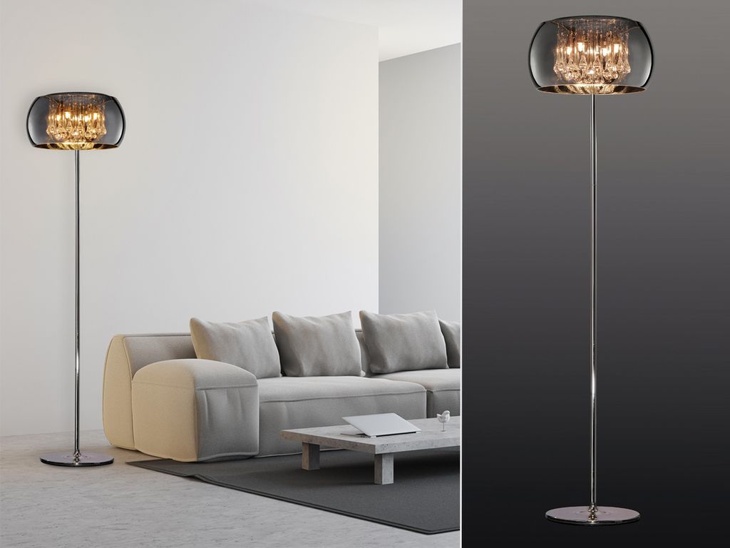 stehleuchte Vapore158 cm Stahl/Glas Produktbild 