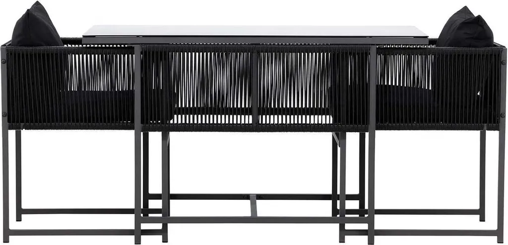 Petit ensemble de salle à manger table et 2 chaises noires pour studio