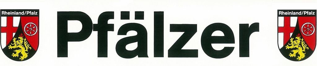 Aufkleber Pfälzer - Schriftzug mit Wappen Rheinland/Pfalz 50 x 230 mm