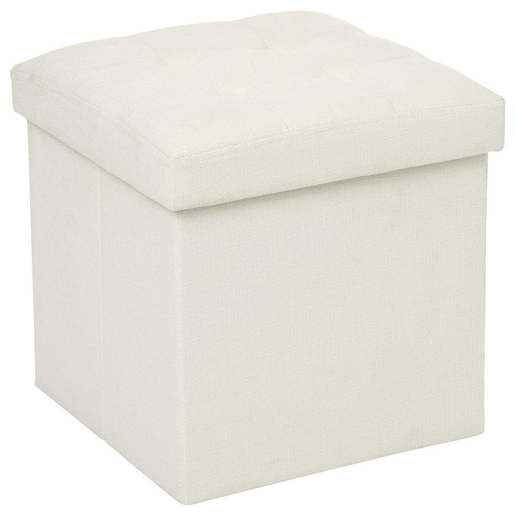 Pouf pieghevole con vano portaoggetti, poggiapiedi, Immagine del prodotto 