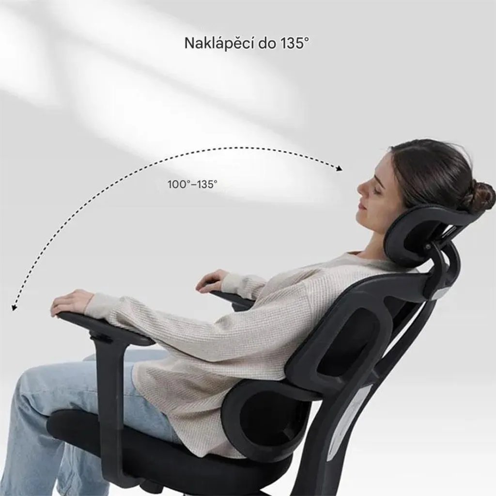 Fauteuil de bureau ergonomique BS5BB noir, siège de travail ajustable - 7
