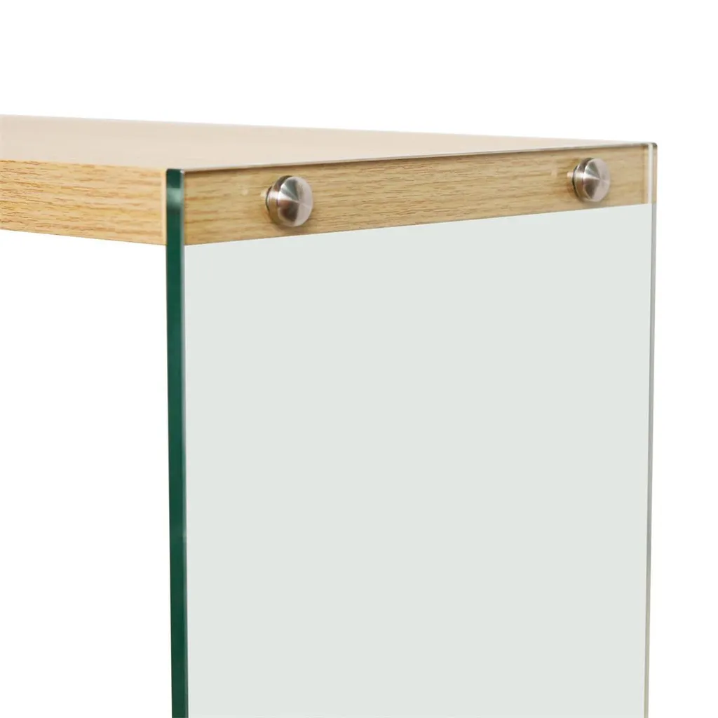 Console en verre trempé robuste 80cm avec structure métallique renforcée - 8