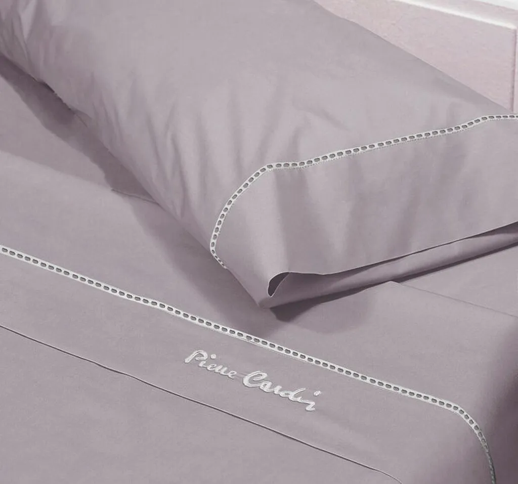 Ensemble de Linge de Lit Arcadia Mauve en Pur Coton pour Lit 2 Places