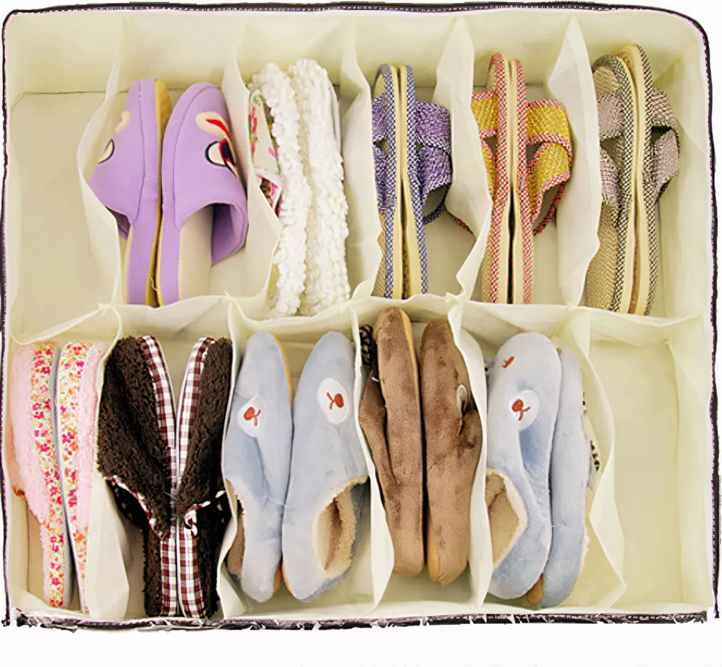 Organiseur de chaussures sous le lit anti-poussière à 12 grilles - 4