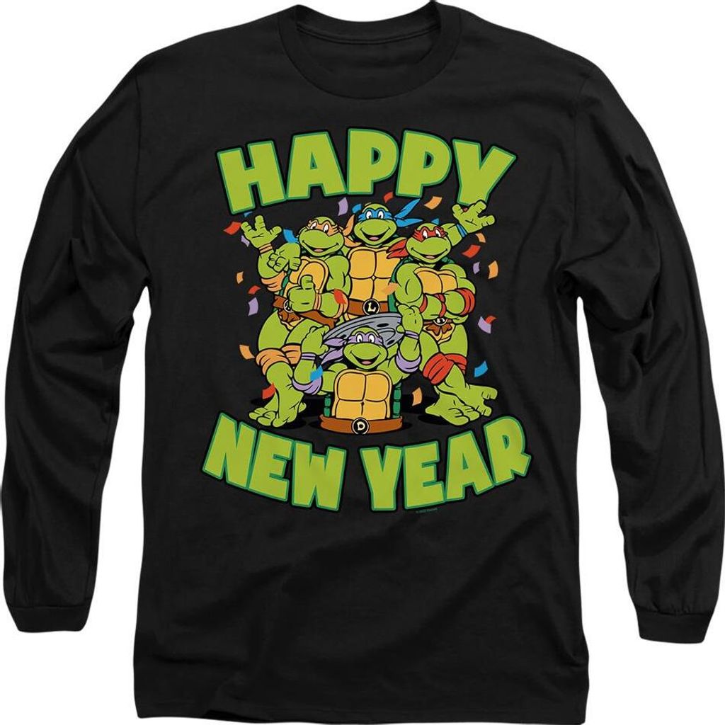 Teenage Mutant Ninja Turtles - T-Shirt für Herren/Damen Uni - Neujahr TV10547 (L) (Schwarz)