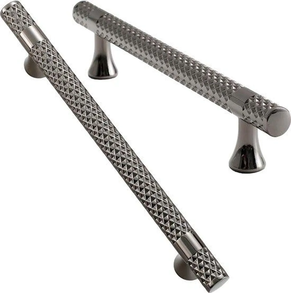 Poignées de tiroir 128 mm noires mate lot de 6 en alliage ultra résistant