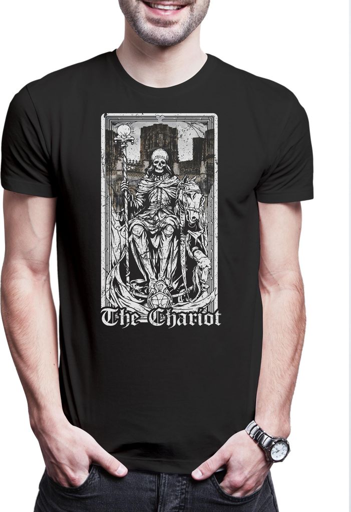 Urban Backwoods Tarot B The Chariot, Herren T-Shirt, Farbe: Schwarz, Größe: 2XL