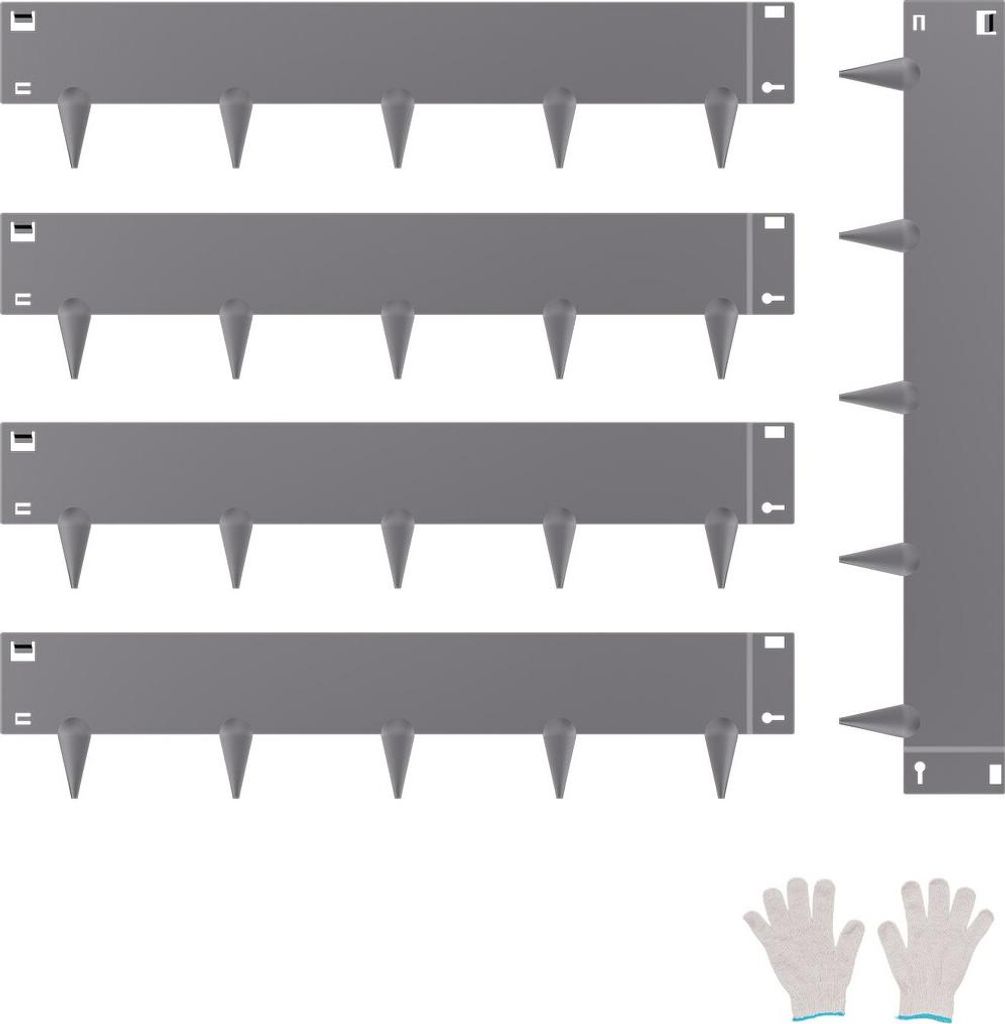 Stahl-Gartenumrandung, 5er-Pack, 39 x 5 Zoll, rostbeständig, für den Garten, dunkelgrau