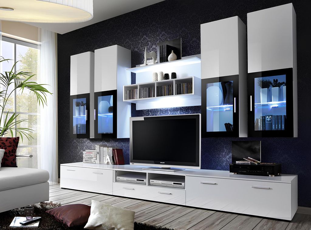 Wohnwand Einrichtung Wandschrank Design Holz Wandschrank Produktbild 