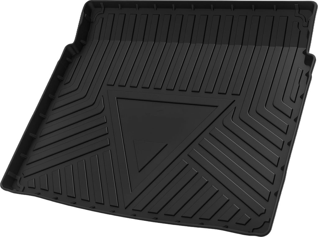 Flache Gesichtsladeflächen-Kofferraummatte Kofferraum-Laderaumkofferraummatte Streifen- und Dreiecksmuster für Audi Q3 2019-2024 Anti-Rutsch