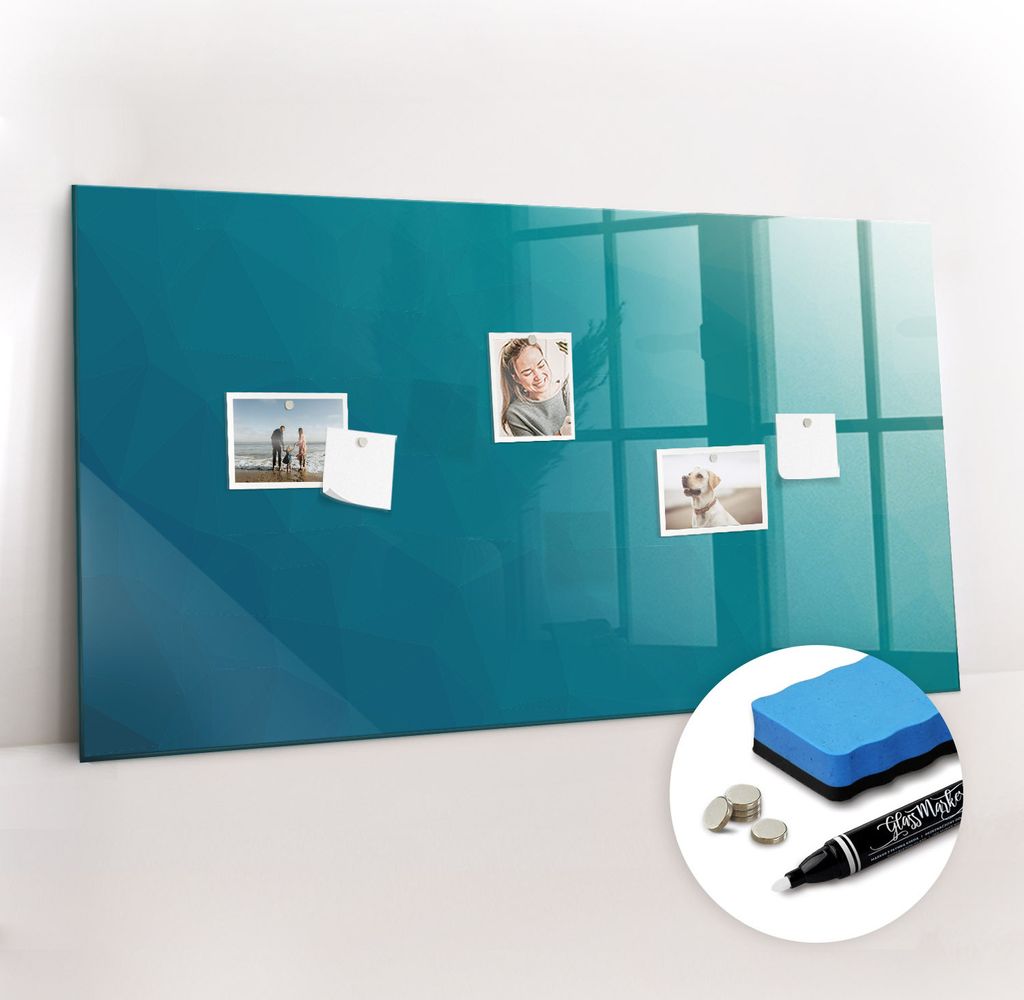 Magnetpinnwand Memoboard - Zubehörsatz - Weißer Marker + Schwamm + Magnete - 120 x 60 cm - Nautische Abstraktion