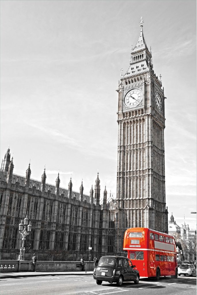 Wallario selbstklebendes Poster - London Red Bus, Größe: 100 x 150 cm