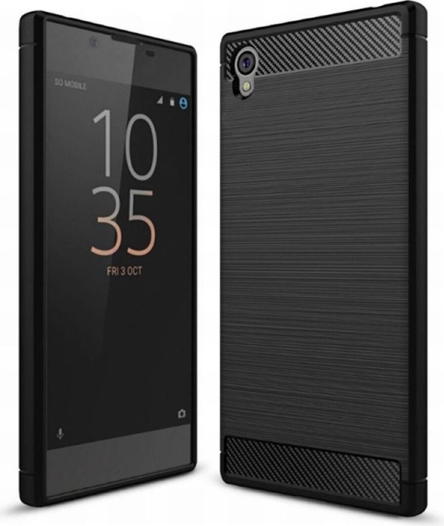 Sony Xperia E6 TPU Case Carbon Fiber Optik Brushed Schutz Hülle Schwarz