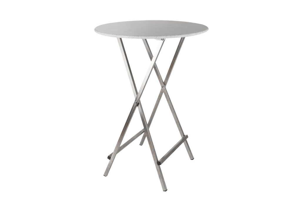 Stehtisch Edelstahl Profi "Unzerstörbar" Platte Stracciatella GDW