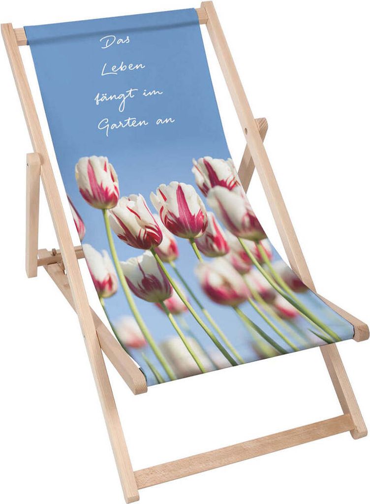 Dreamroots Liegestuhl klappbar Holz, Buchenholz bis zu 130 kg, Sonnenliege klappbar mit 3-stufiger Neigungsregulierung der Rückenlehne