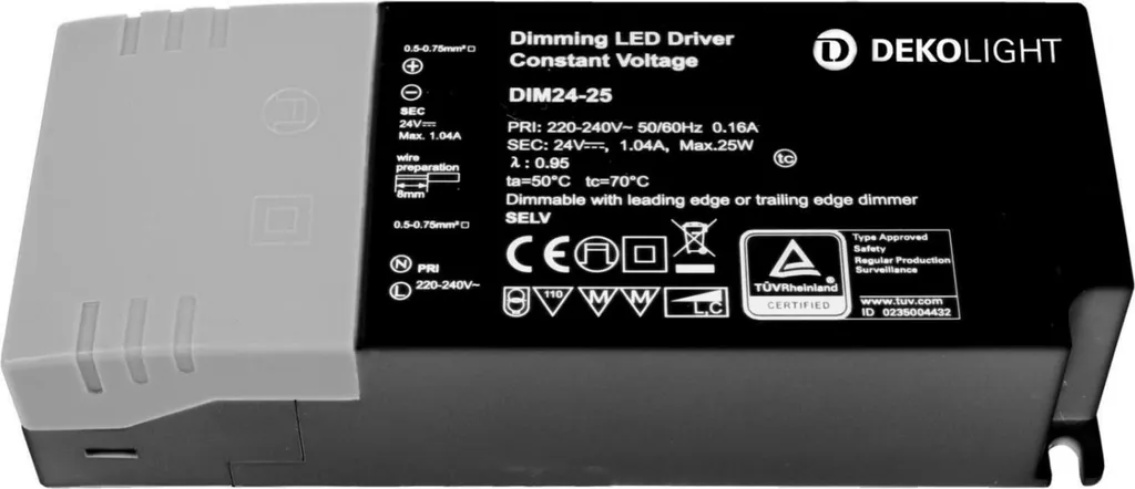 Alimentation 24V DC Tension Constante 2.5-25W Dimmable IP20 BASIC