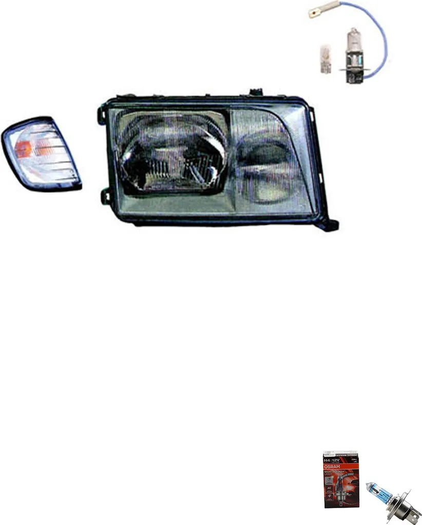 Faro Johns Destro Mercedes W124 con Osram Night Breaker Laser H4