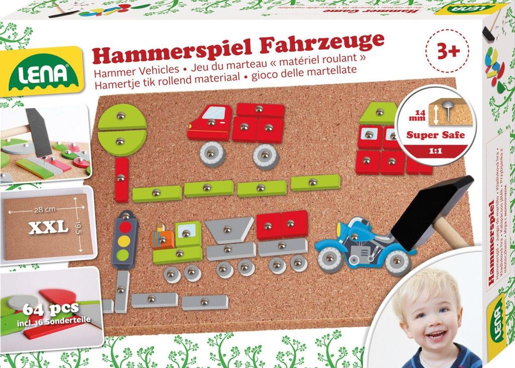 Lena Hammerspiel Fahrzeuge, 3 Jahr(e), Mehrfarbig Produktbild 