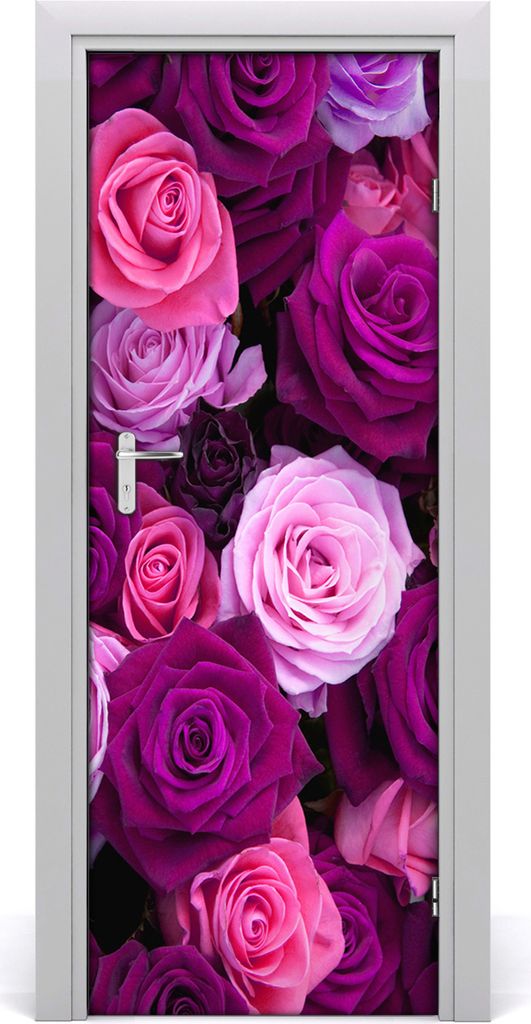 Tulup Türaufkleber 75x205 cm Dekorative Aufkleber Selbstklebend Wasserdichte Tapete Abnehmbar Schlafzimmer Wohnzimmer Wohnkultur - rosa Rosen