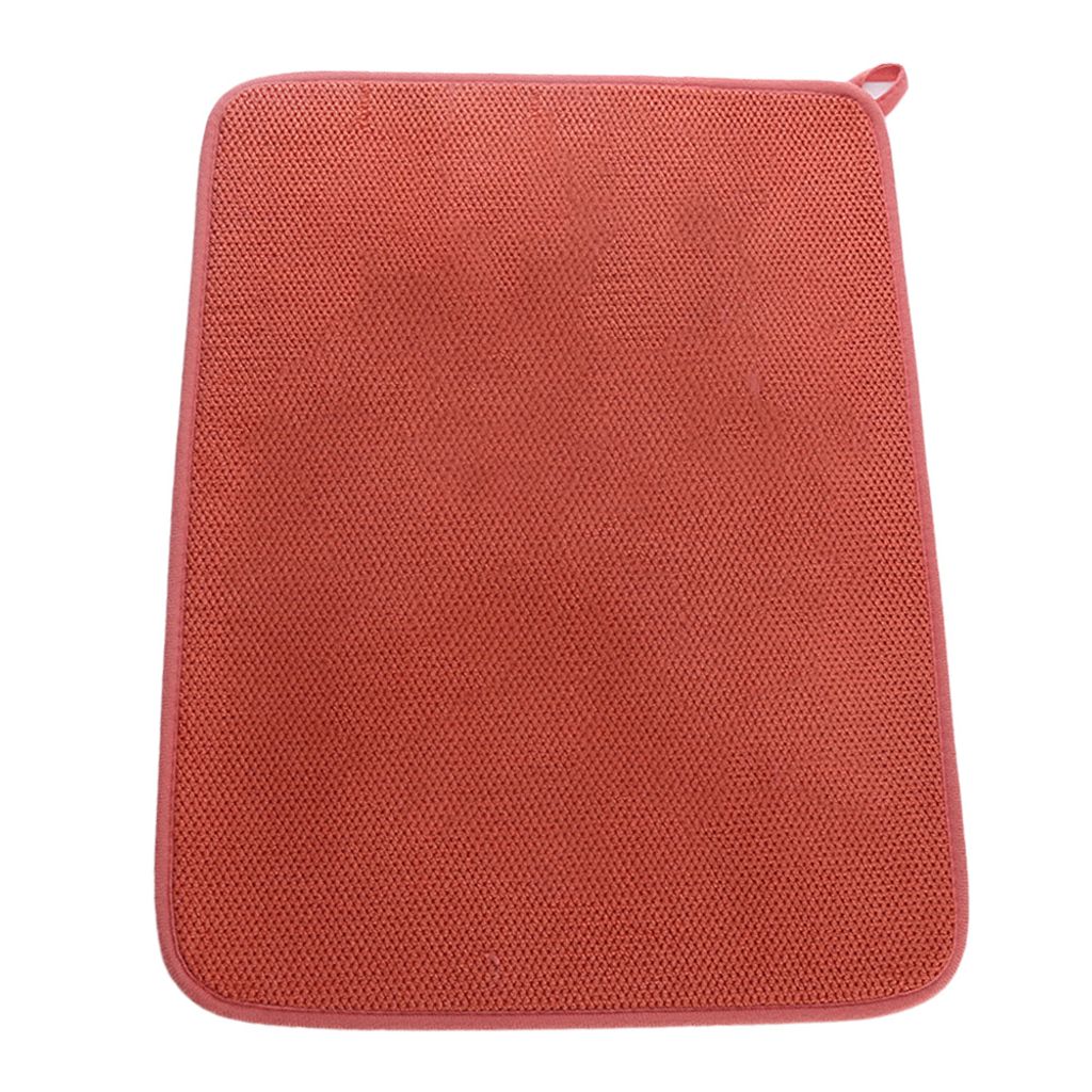 Abtropfmatte Mikrofaser 45x60cm - Mit Blatt-Muster, Saugstark & Rutschfest