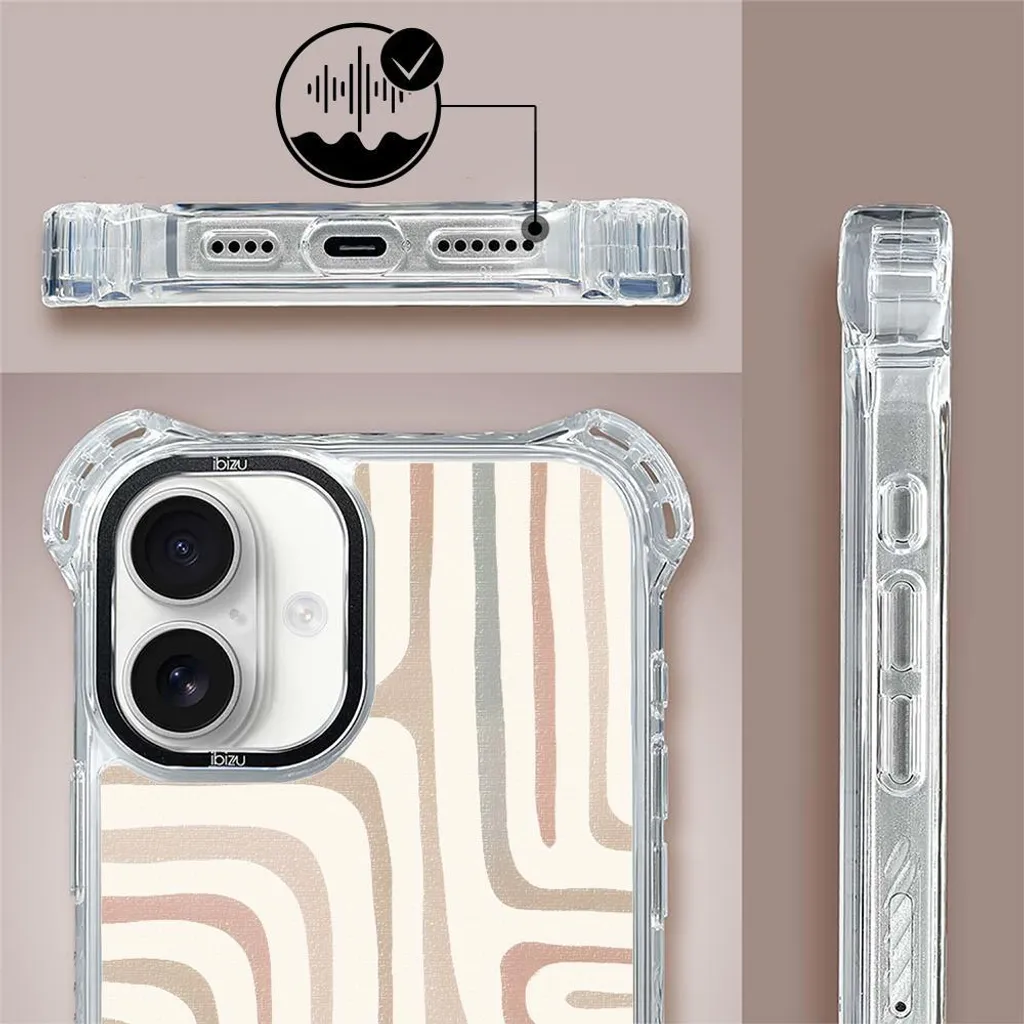 custodia IBIZU DropGuard Ultra per iPhone 16 Plus con MagSafe, Boho, Labirinto di sabbia - 6
