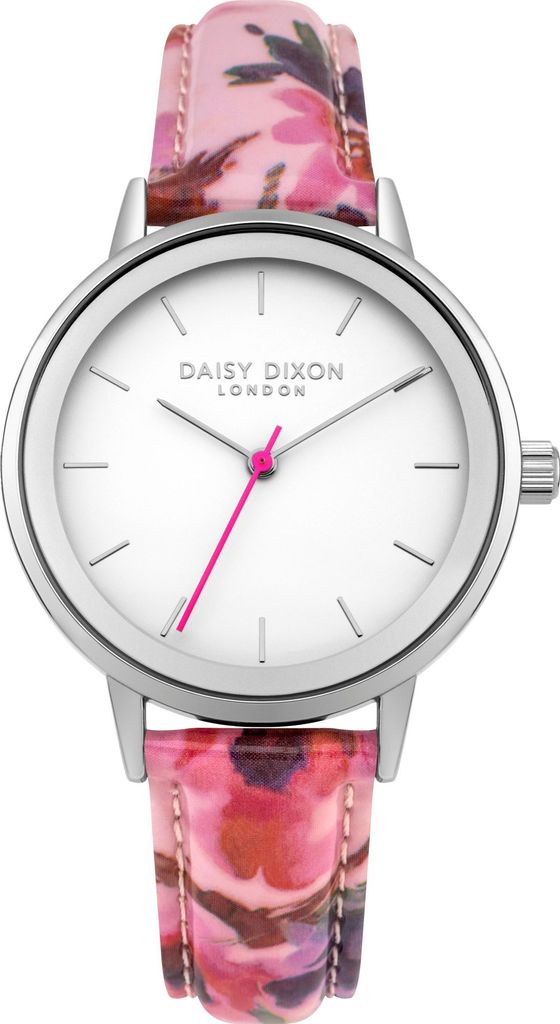 Daisy Dixon DD049PS - Damenuhr, 35 mm, Edelstahlgehäuse & rosa Kunststoffband