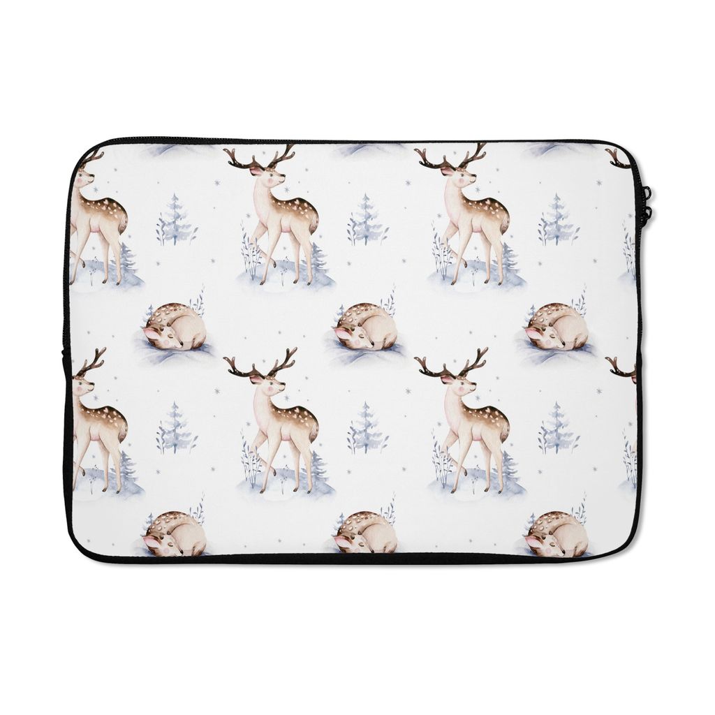 MuchoWow Laptop Hülle 13 Zoll Winter - Schnee - Hirsche Laptoptasche - Laptophülle - Sleeve - Rundumschutz