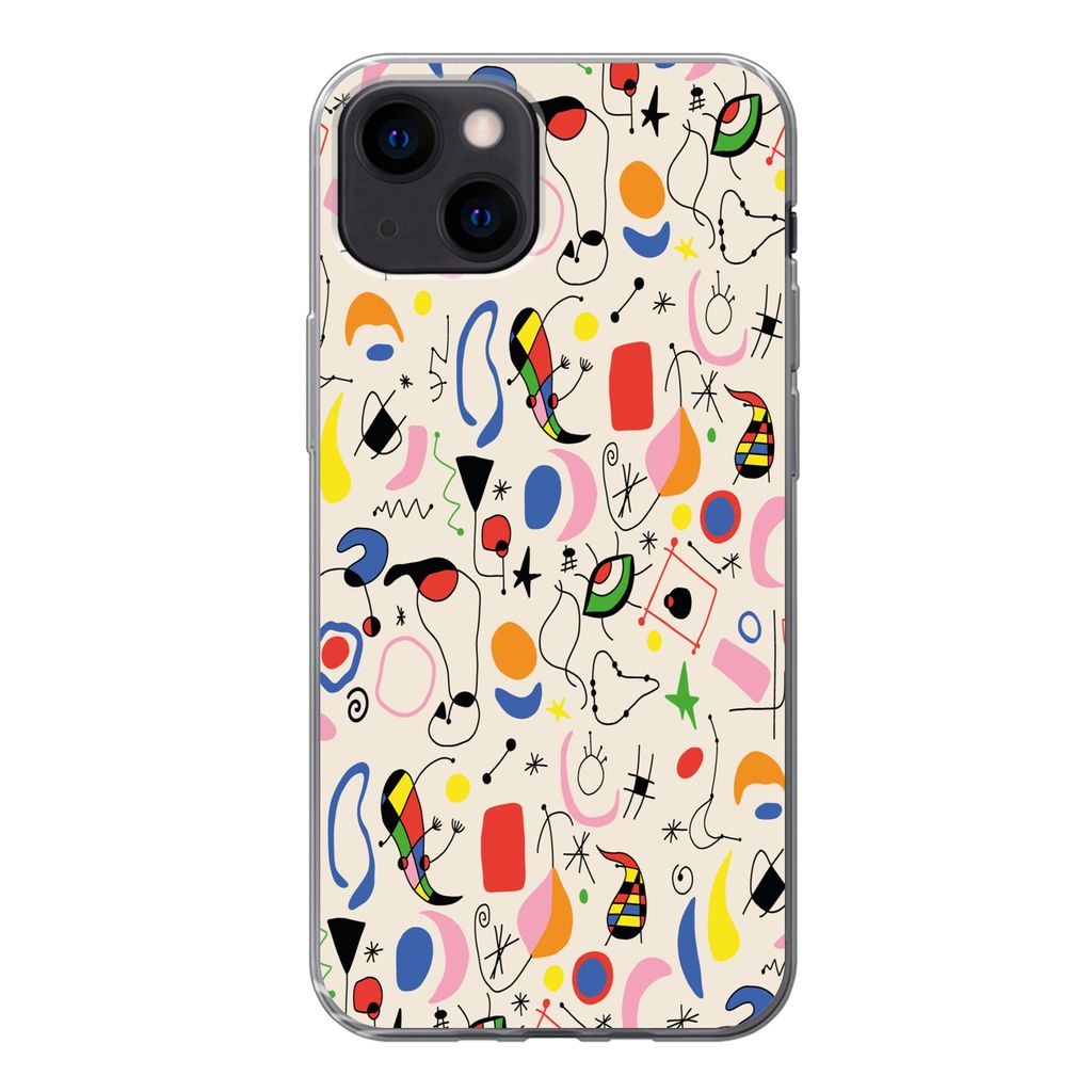MuchoWow Handyhülle Schutzhülle Hülle für iPhone 13 mini Muster - Abstrakt - Kunst Silikon Softcase Handy Hülle - Softcase