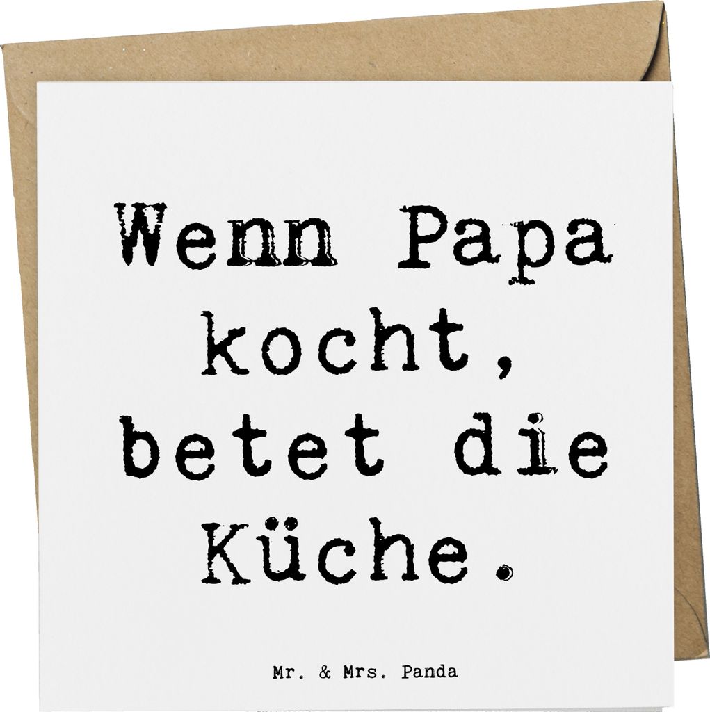 Mr. & Mrs. Panda doppelkarte Spruch Vater Koch - Weiß - Geschenk, anlasskarte, handgemacht, faltkarte, Jubiläen, Vaterschaft, und Kind, Familienl...