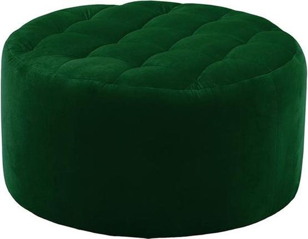 Mittelgroßer runder Polsterhocker mit Ziernähten Flair-Velluto 10