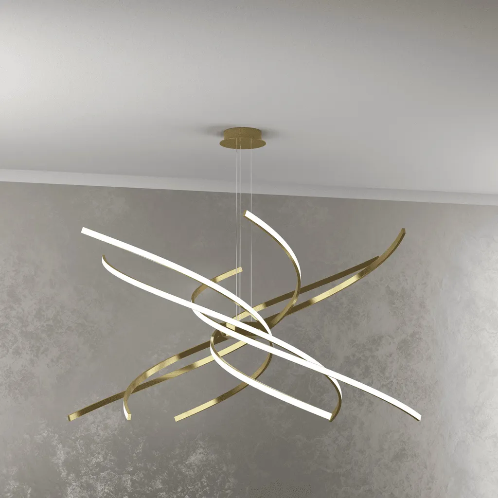 Lustre LED 5950LM Top Light Tornado Finition Or Bruni Chic 88W