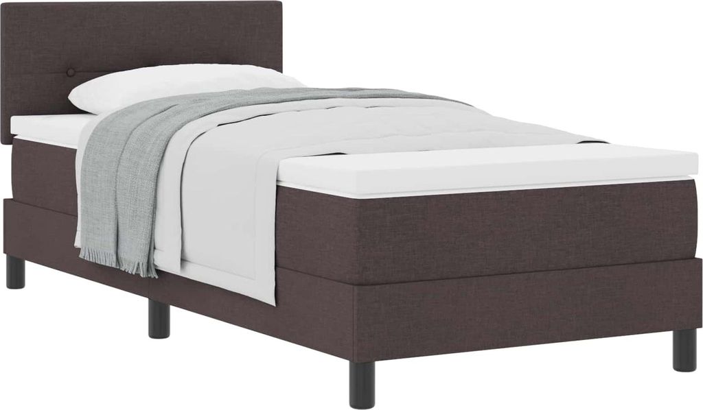 vidaXL Boxspringbett mit Kissen Dunkelbraun 100 x 200 cm Stoff