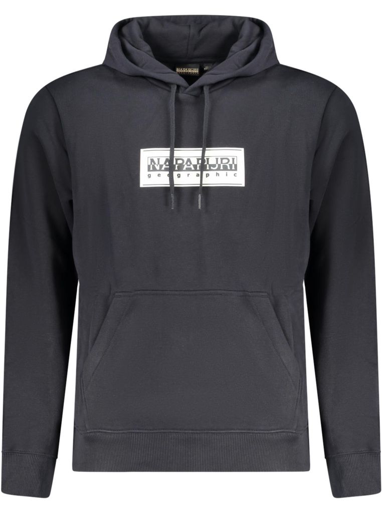 Schwarzes Herren-Kapuzen-Sweatshirt: Relaxed Fit mit Druck & Tasche