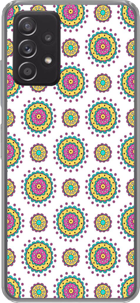 MuchoWow Handyhülle Schutzhülle Hülle für Telefoonhoesje Samsung galaxy a73 Mädchen - Blumen - Mandala - Muster - Mädchen - Kinder - Kinder...
