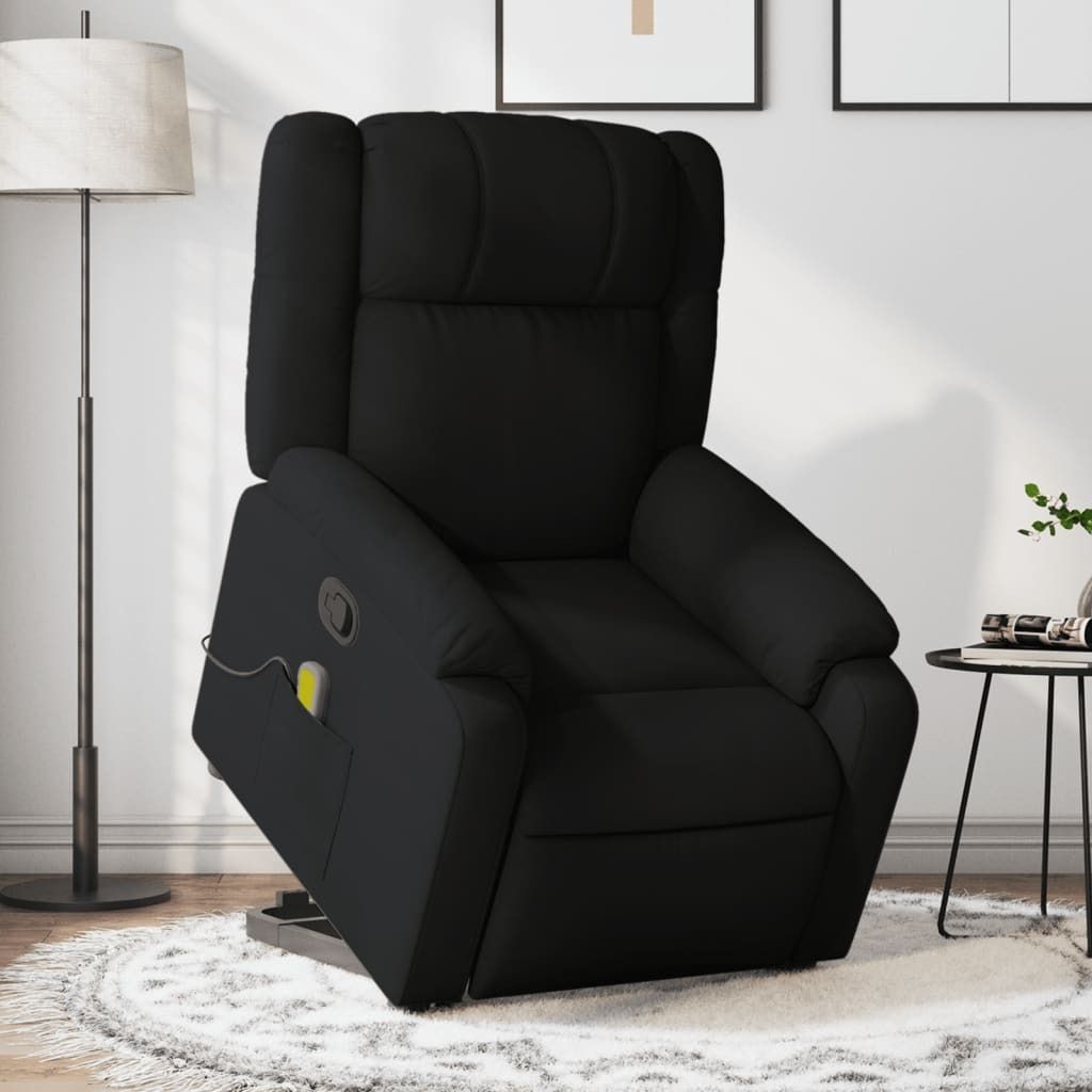 "2026 Promotion" Massagesessel mit Aufstehhilfe - Einzelsofa - Schwarz Stoff - Couchsessel CC11189