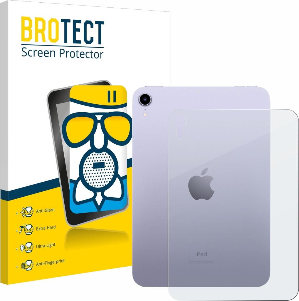 BROTECT Entspiegelungs Schutzglas für Apple iPad Mini 7 WiFi 2024 (Rückseite) Schutzfolie Panzer Folie Glas Display Schutz matt