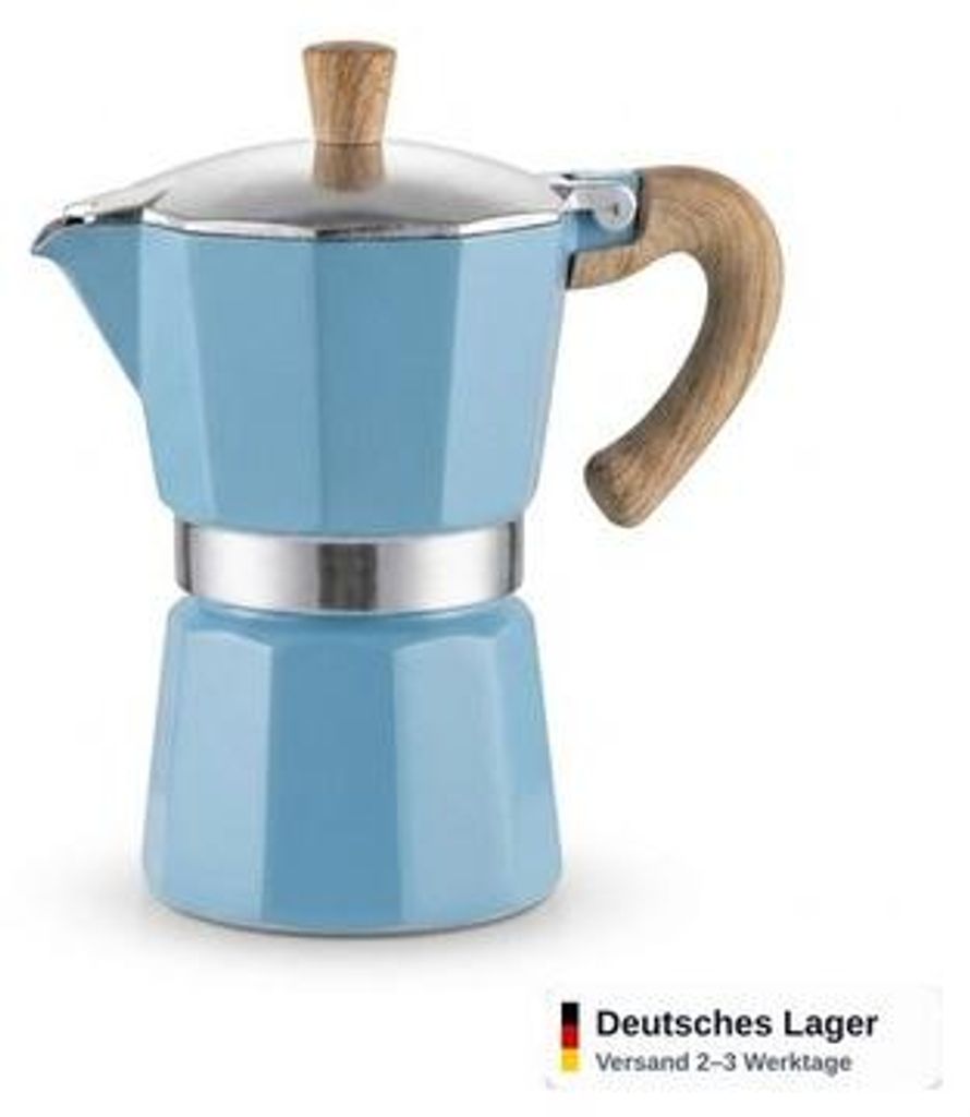Espressokocher 3 Tassen Aluminium Mokkakanne Herdplatte Kaffeekanne
