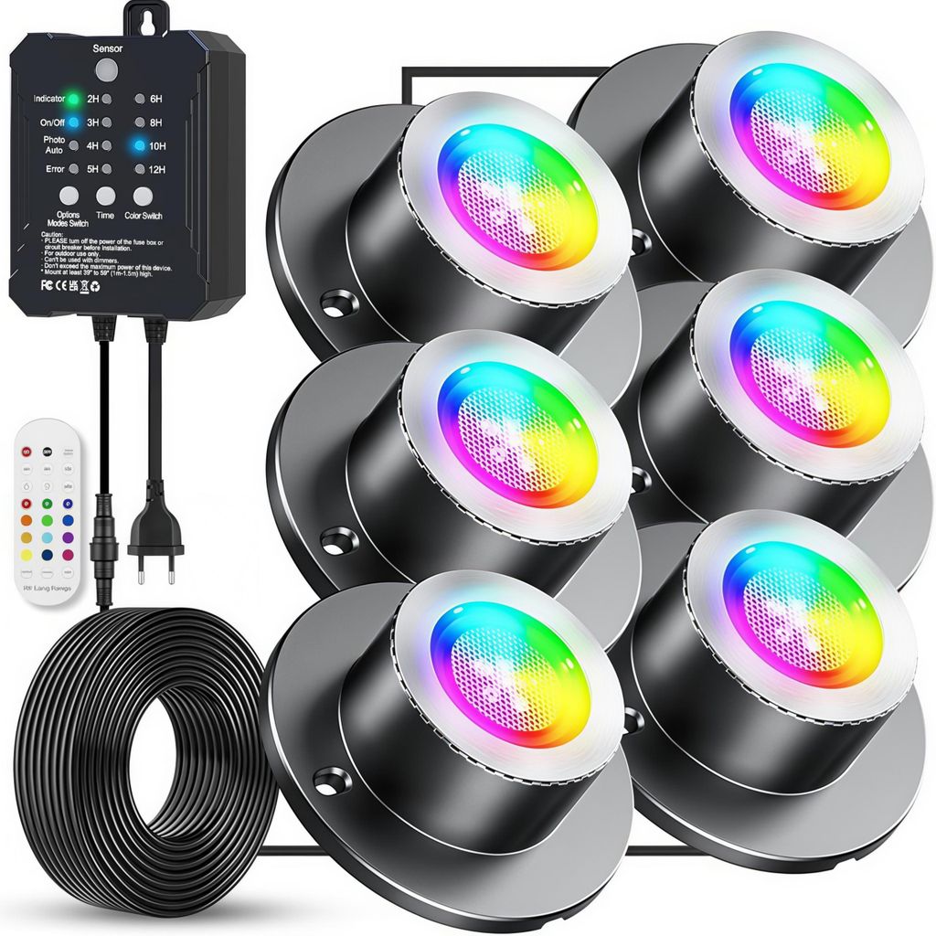 6er RGB LED Bodenstrahler Außen mit 14 Farben,5 Produktbild 