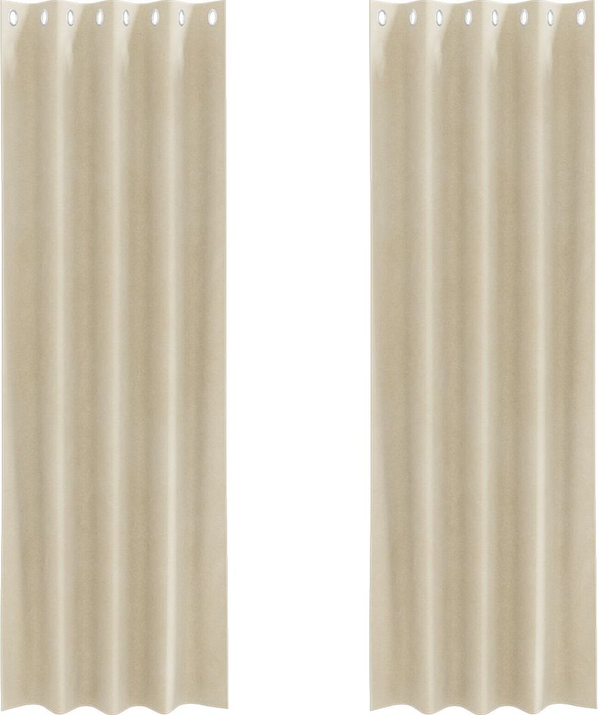 Möbel Lichtundurchlässige Vorhänge mit Ösen 2 Stück Creme Samt - Gardinen & Vorhänge 4107181