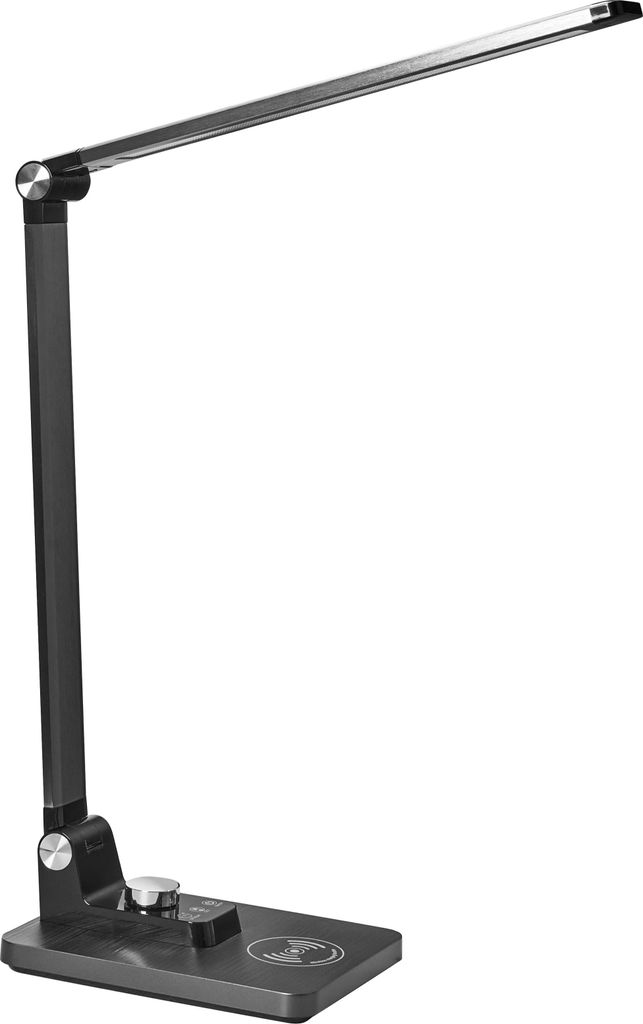 BELIANI Schreibtischlampe schwarz Aluminium Kunststoff 3 Temperaturmodi stufenloser Dimmer kabelloses Ladegerät modern Home Office