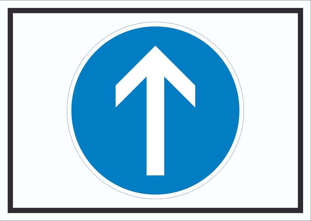 Schild Fahrtrichtung geradeaus Symbol A4 (210x297mm)
