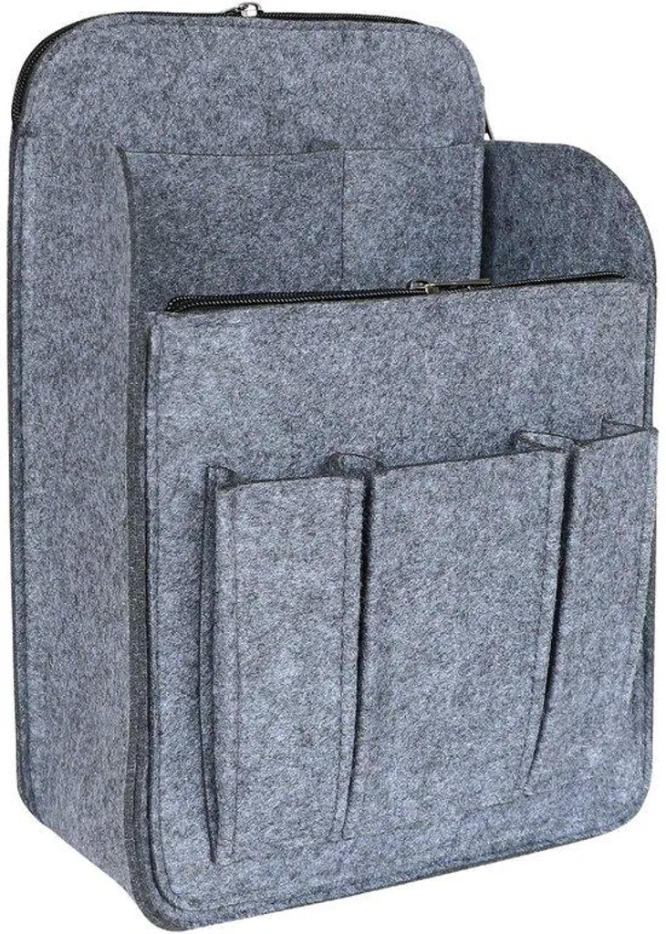 Insert de sac à dos multi-poches en feutre avec fermeture éclair, gris