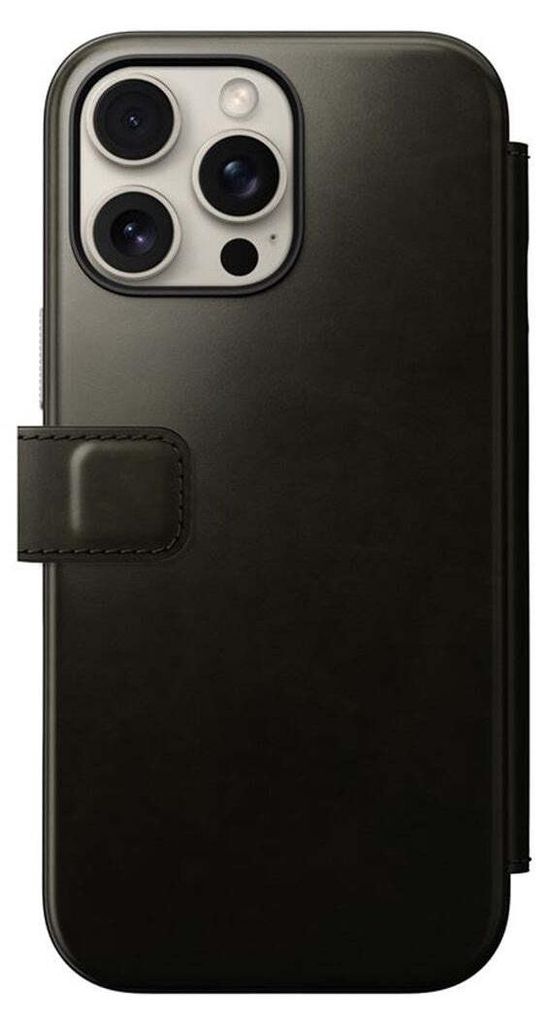 Nomad Modern Horween Leder folio iPhone 16 Pro Max – Stilvolle, funktionale Leder-Geldbörsenhülle – Entwickelt eine einzigartige Patina – M...