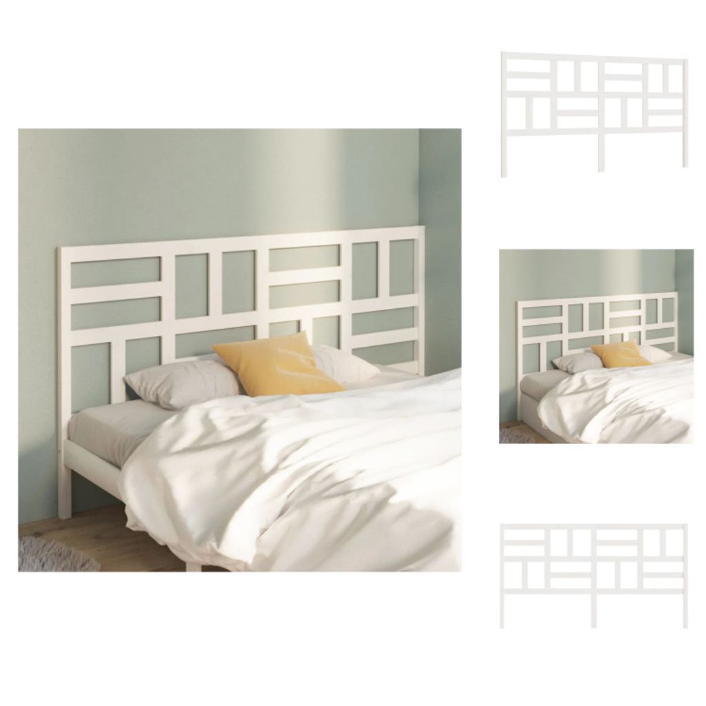 vidaXL Bett-Kopfteil Weiß 186x4x104 cm Massivholz Kiefer - Kopf- & Fußenden