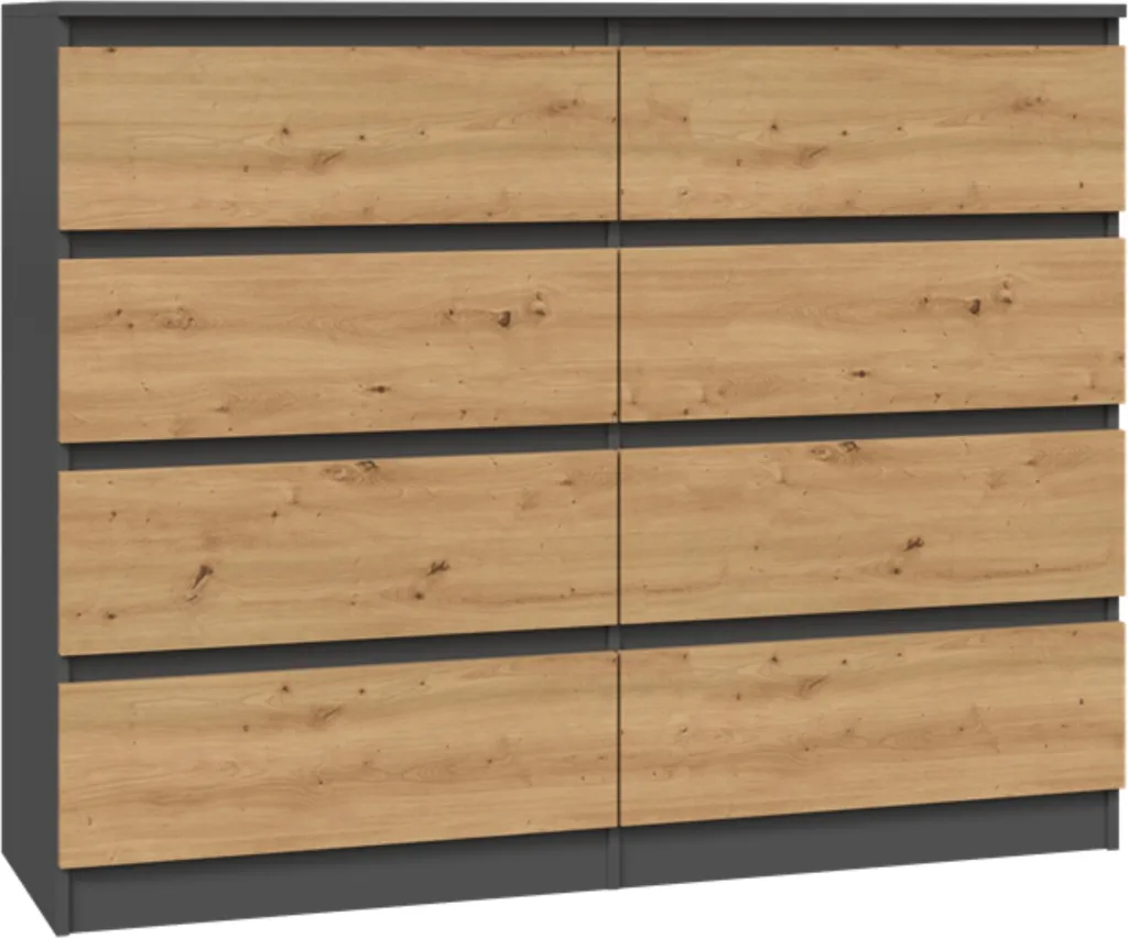 Commode gain de place 8 tiroirs Anthracite Artisan pour chambre rangée - 6