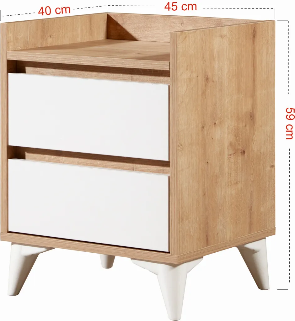 Table de chevet mélaminé chêne saphir Tuvalle 041 robuste et chic
